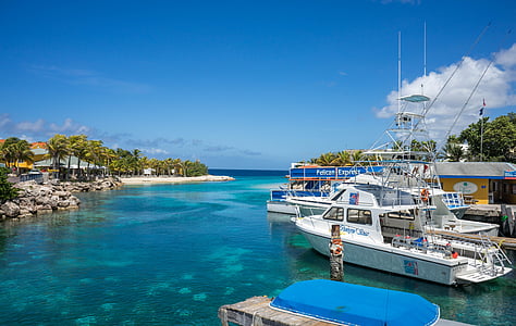 Lagoon, Curacao, Ostrov, modrá, Karibská oblasť, more, Tropical