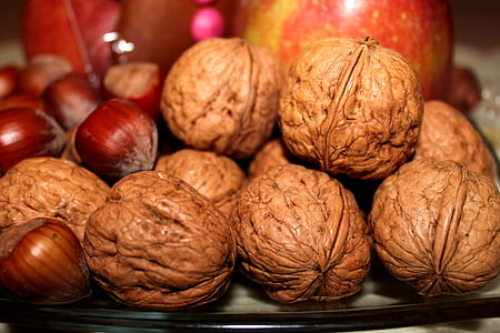 Vlašské ořechy, skořápkové ovoce, Nicholas, Adventní, Vánoční, Vánoční čas, Vánoční motiv