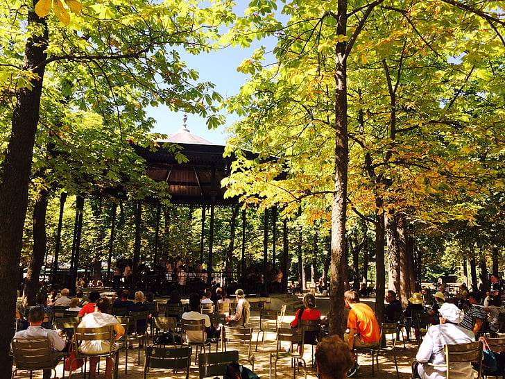 Jardin du luxembourg, Latem, podróż do Europy, Francja, Paryż, Park, jesień