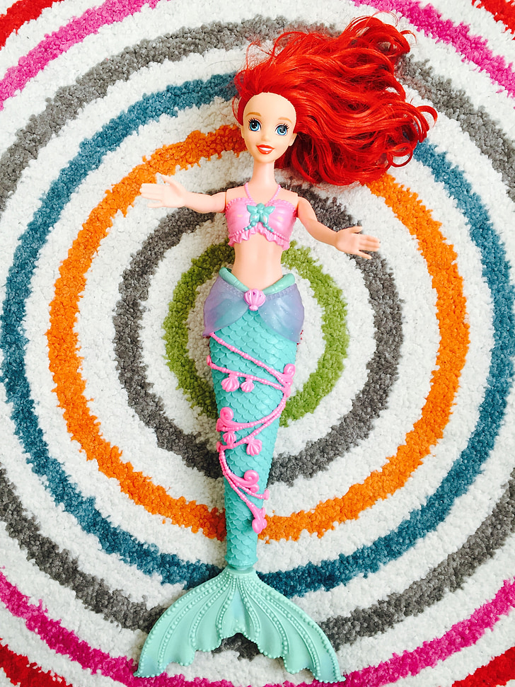 Ariel, sjöjungfru, leksaker, docka