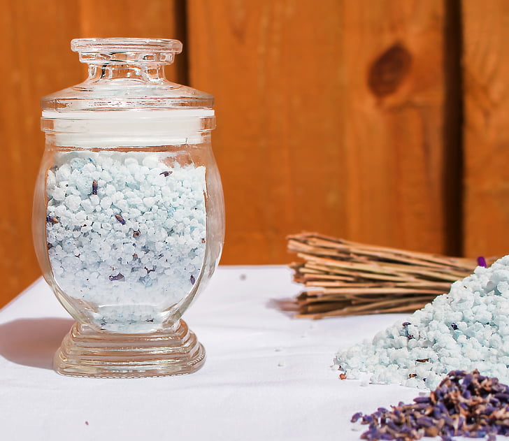 beauty, bath salts, lavender, wood - Material