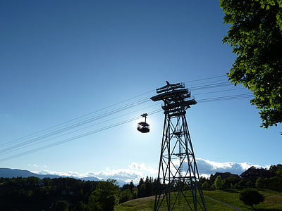mountain, summer, gondola, sun, sunny, cable car, cable