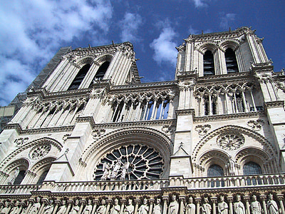 Notre dame, Paris, Frankrig, rejse, arkitektur, turisme, Sky
