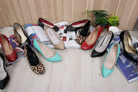 korkokengät, kenkä, väri, kengät, mekko kengät, musta kenkä