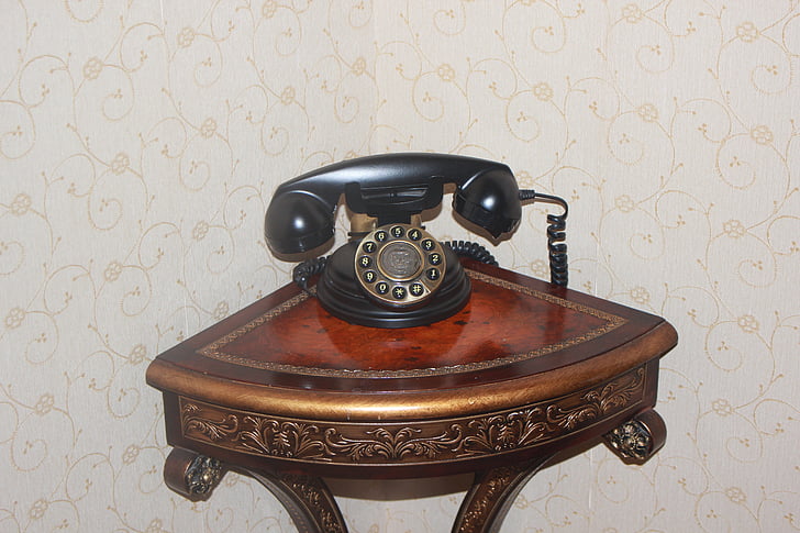 Téléphone, antique, intérieur, accessoires