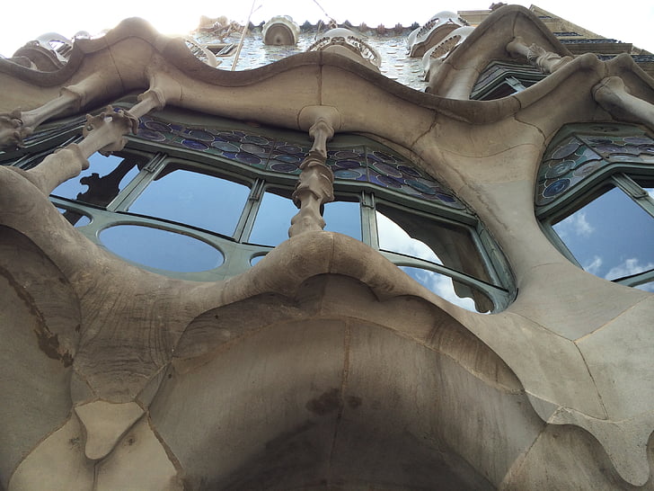 Gaudi, okno, cesta, sklo, Barcelona, umění, stavebnictví