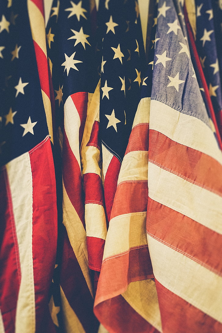 American flags, close-up, flags, united states of america, royalty  images