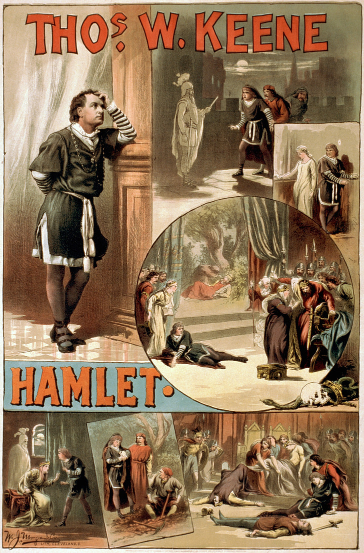 William shakespeare, Hamlet, poszter, 1884-ben