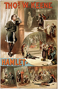 William shakespeare, Hamlet, cartaz, 1884