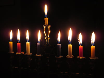 κεριά, Το Menorah, φως, Χανουκά, γιορτή, Φεστιβάλ, παράδοση