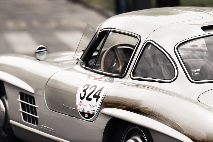 grayscale, photo, classic, sports, coupe, Mercedes, One