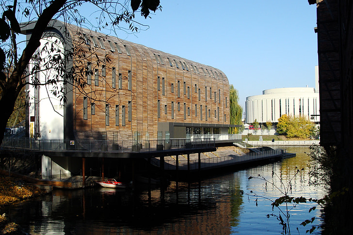 Marina, Haven, Bydgoszcz, vee, arhitektuur, Canal