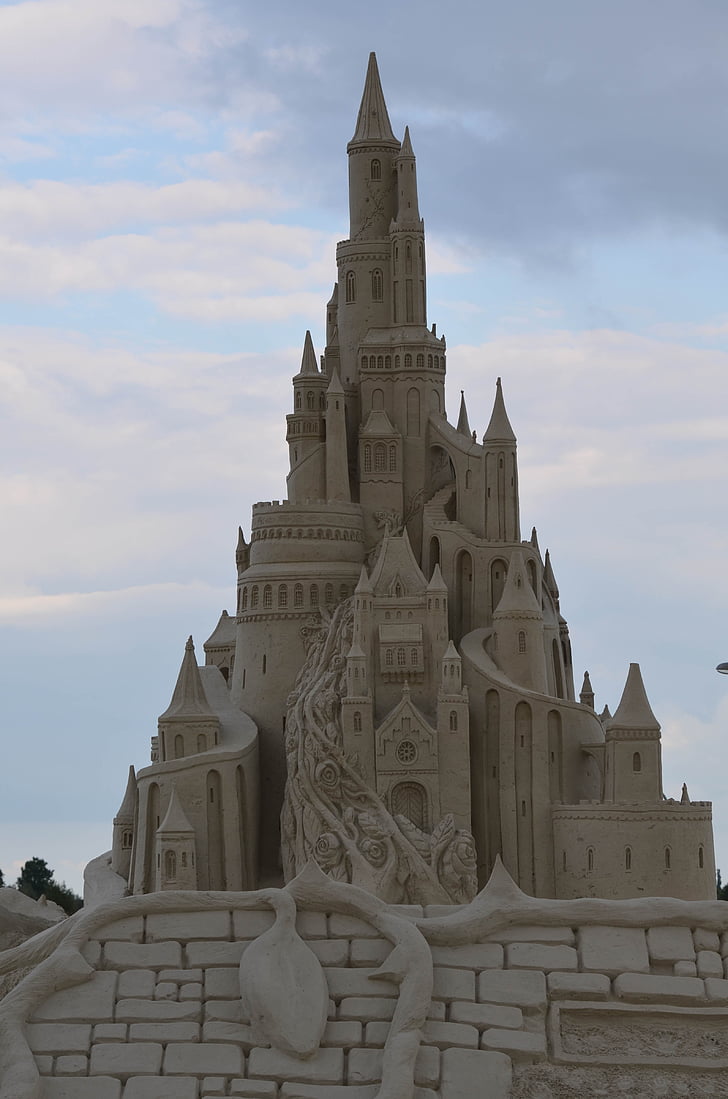 sand skulptur, strukturer av sand, historier fra sand, eventyr sand skulptur, slottet, sand slott