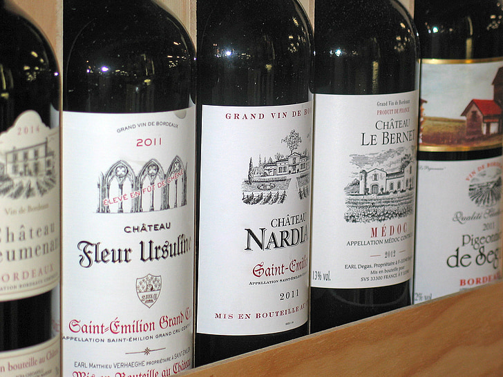 vynas, vyno buteliai, Prancūzijos raudonojo vyno, butelis, raudonas vynas, alkoholio, stiklinis buteliukas
