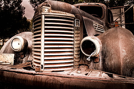 masina, ruginit, Vintage, vechi, vehicul, metal, oţel
