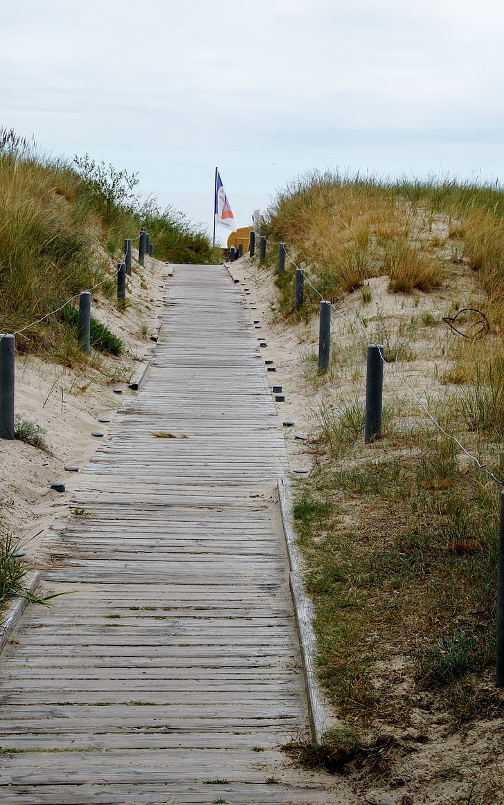 Ruta de acceso, el sendero, dunas, mar