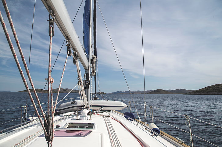 sailboat, boat, sailing, yacht, islands, croatia, sky