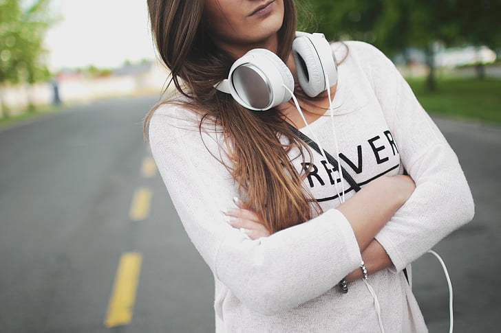 fashion, girl, headphone, woman, one person, casual clothing, adult