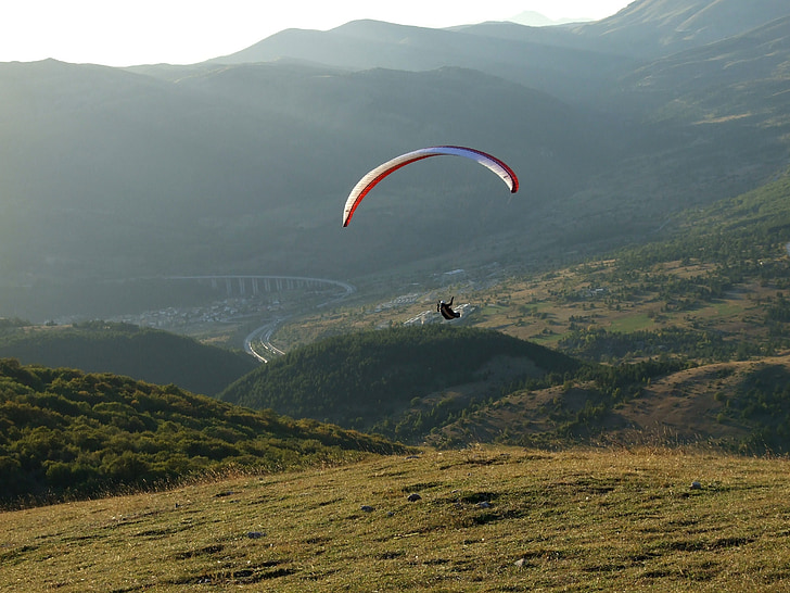 Parachute, paragliding, Extreme sporten, sport, Wind, berg, sturen van de kite zeilen