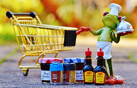 shopping, frog, cooking, funny, cute, purchasing, candy