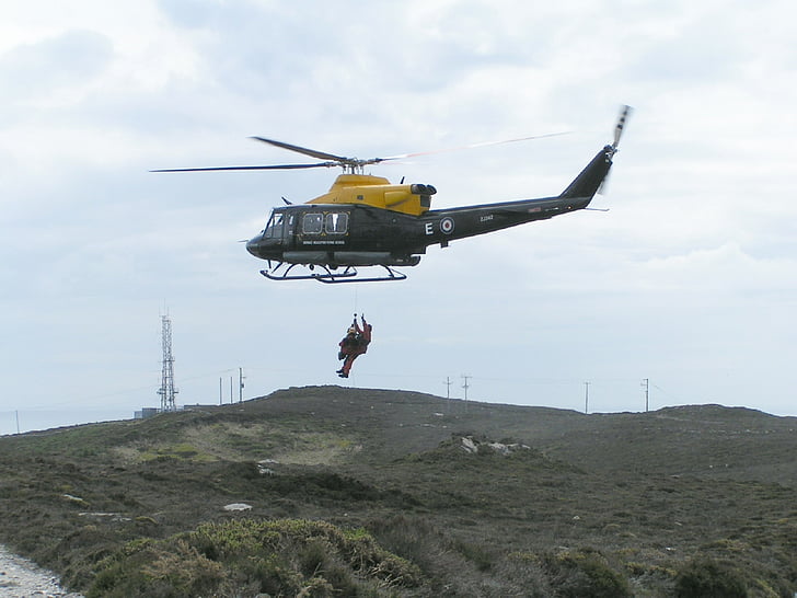hélicoptère, sauvetage, Anglesey, d’urgence, véhicule aérien, Flying