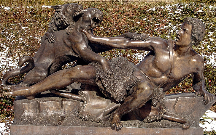 Potsdam, Parc, escultura, Art, coure, caça, pastor