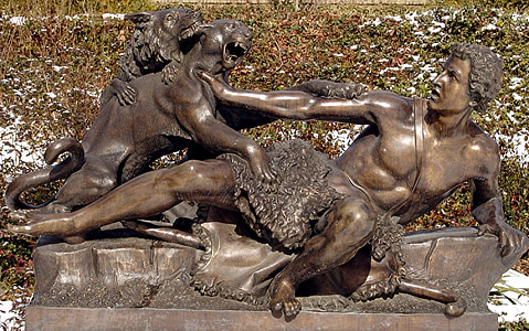 Potsdam, Park, skulptur, kunst, kobber, jakt, Shepherd
