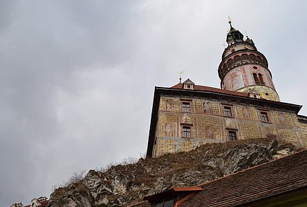slott, Tjeckiska krumlov, tornet, arkitektur, kyrkan, historia, berömda place