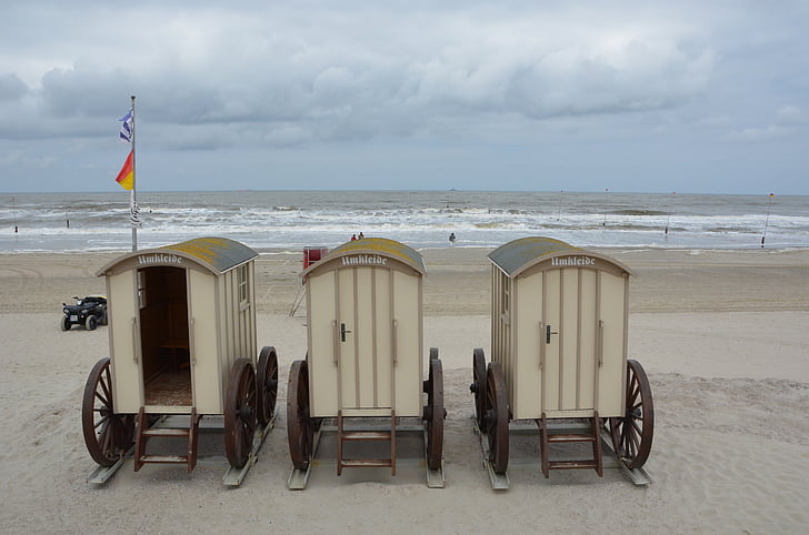 Norderney, Noordzee, strand, zand, kleedkamer