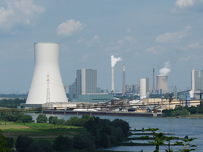 planta de energía, industria, humo, los gases de escape, contaminación, chimenea, protección del medio ambiente