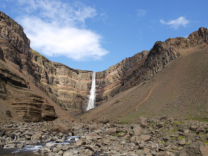 Svartifoss, Island, vodopád, krajina