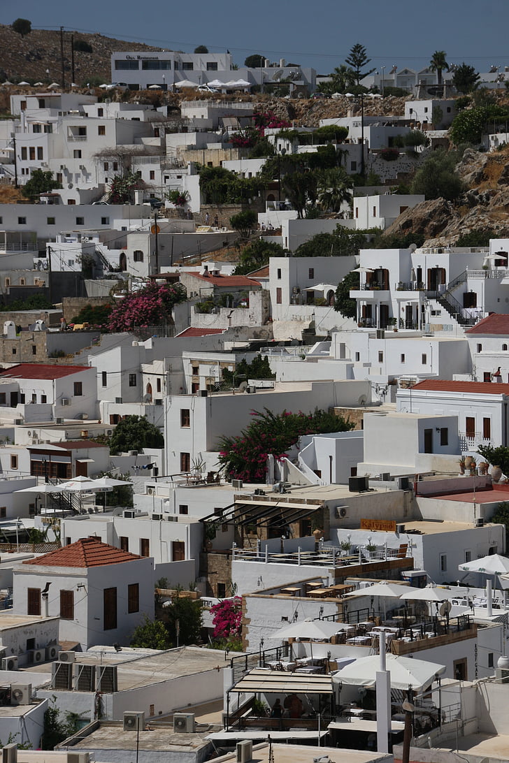 Rhodes, đảo, thành phố, trắng, tôi à?, kỳ nghỉ, Hy Lạp đảo