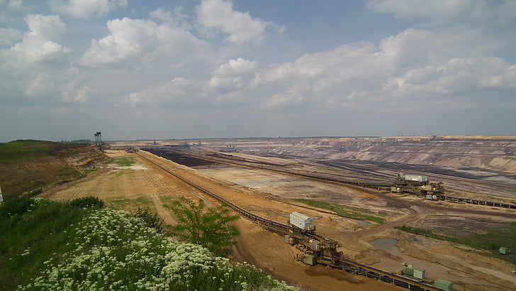 Garzweiler, Open pit minedrift, spand hjulet gravemaskiner, brunkul, teknologi, industri, fjernelse