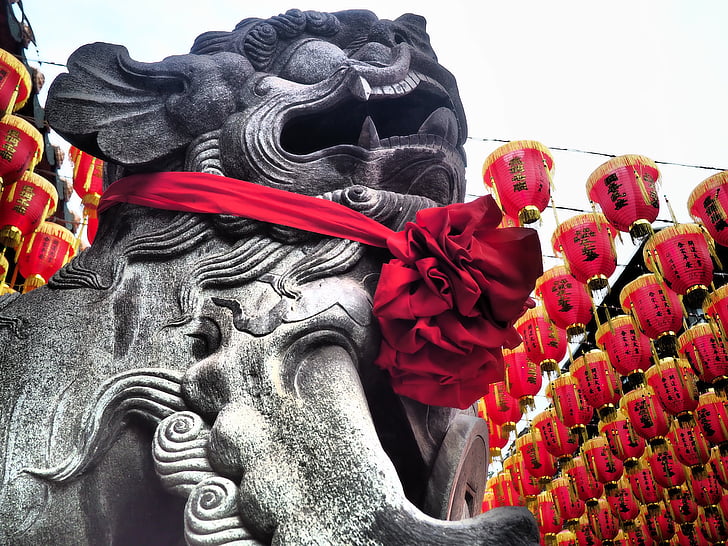 Tchaj-wan, socha, chrám, tradiční, kultura, Asie, buddhistický