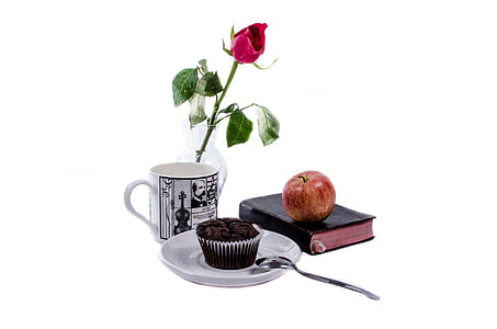 le petit déjeuner, alimentaire, matin, début, énergie, Rose, fleur