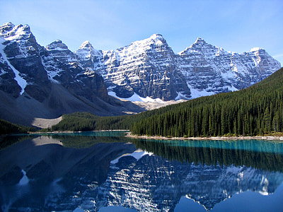 Banff, Lac, Parc national, Lac Moraine, mise en miroir, montagnes, nature