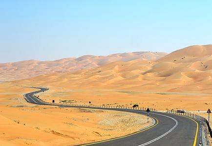 estèril, desert de, sec, calenta, paisatge, a l'exterior, carretera