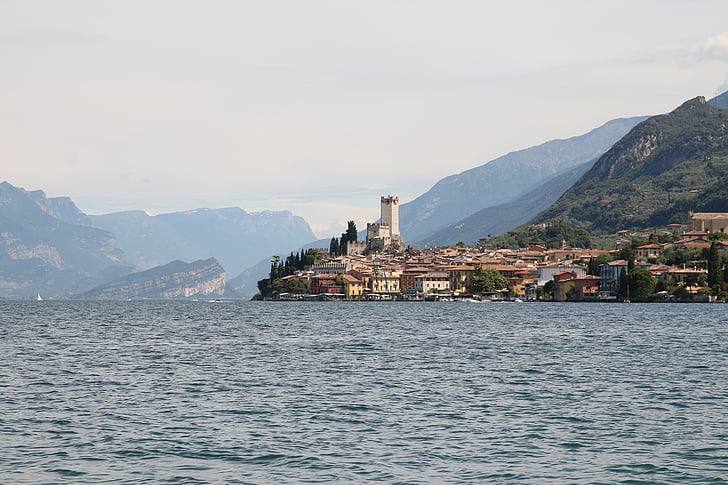 Malcesine, Garda, Itália, férias, Panorama, Lago, água