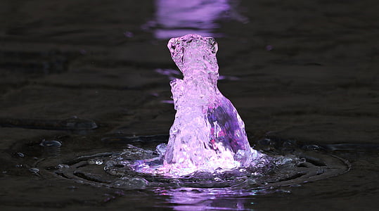 fountain, floor fountain, water, water games, water fountain, purple, violet