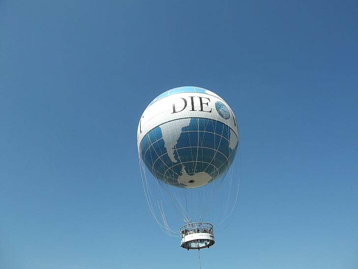 balón, Berlín, globo de vista, paseo en globo de aire caliente, flotador, capital, Checkpoint charlie