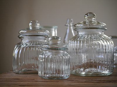 steklene posode, kozarci za shranjevanje, prazno očala, : Bonbonniere