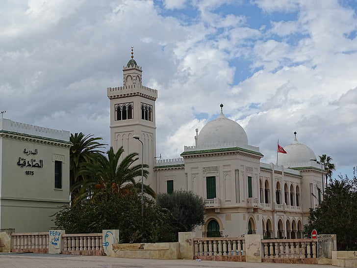 skolan, Tunis, Tunisien, arkitektur, berömda place, religion, kyrkan