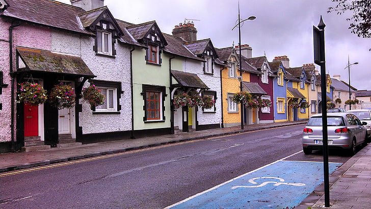 Irland, byn, hus, Heritage, litet hus, fasad
