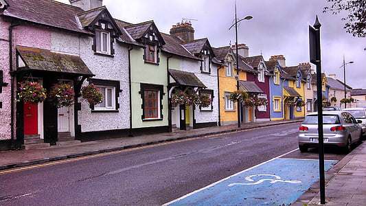 Irland, Village, huse, arv, lille hus, facade