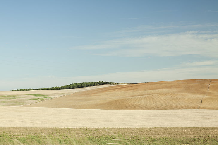 desert, clear, blue, sky, fields, rural, countryside