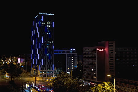 Foto van de nacht, Berlijn, Junction, Duitsland, gebouw, nacht, kapitaal