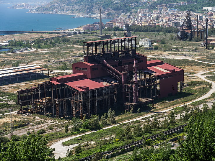 tempat yang hilang, pabrik baja, Napoli, industri, pabrik, bangunan pabrik, arsitektur