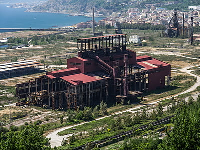 lugar perdido, fábrica de aço, Nápoles, indústria, fábrica, edifício da fábrica, arquitetura