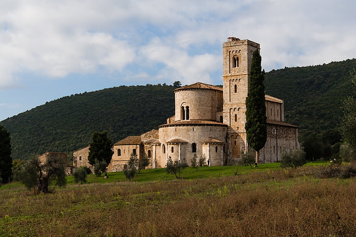 tuscany, prato, abbey, baptistery, sky, landscape, italy