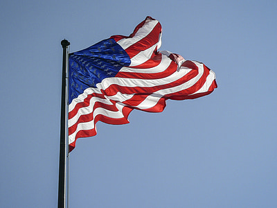 Spojené štáty americké, vlajka, národ, červená, biela, modrá